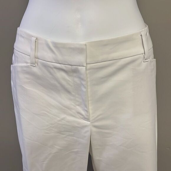 White House Black Market Cream “Perfect Form” Straight Crop Pants- Size 12 - Picture 4 of 15
